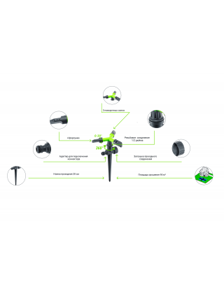 Дощувач Presto-PS зрошувач круговий Промінь (8105G) Дощувач Presto-PS зрошувач круговий Промінь (8105G)