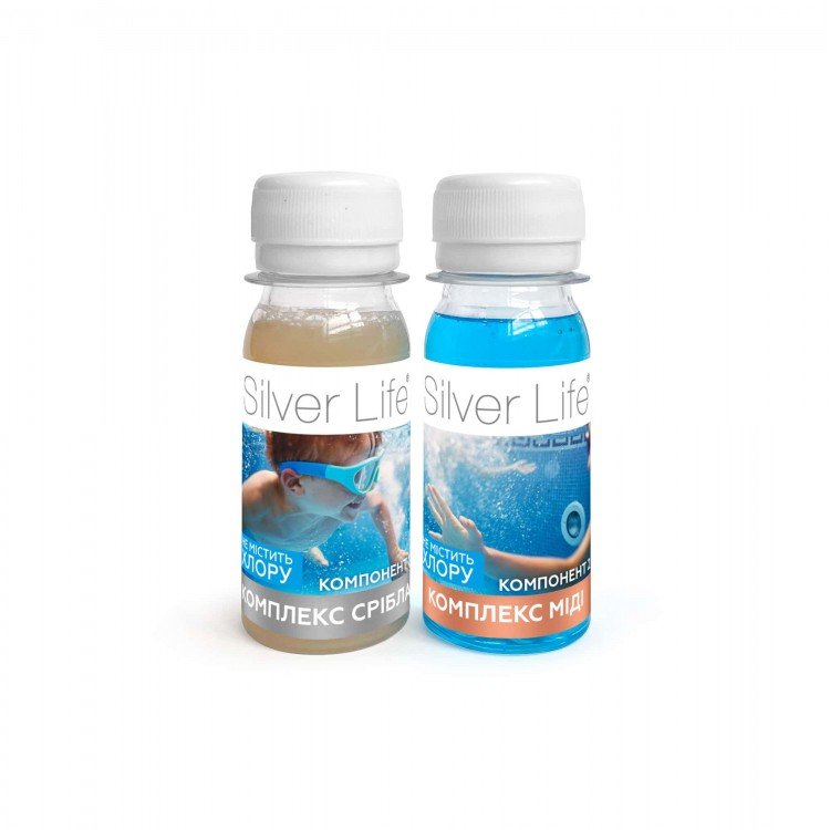 купити «Silver Life» Срібний бактерицидний комплекс для басейнів (2*50 мл). Ресурс 2,5 м3 - СВОД Водомет в Києві купити «Silver Life» Срібний бактерицидний комплекс для басейнів (2*50 мл). Ресурс 2,5 м3 - СВОД Водомет в Києві
