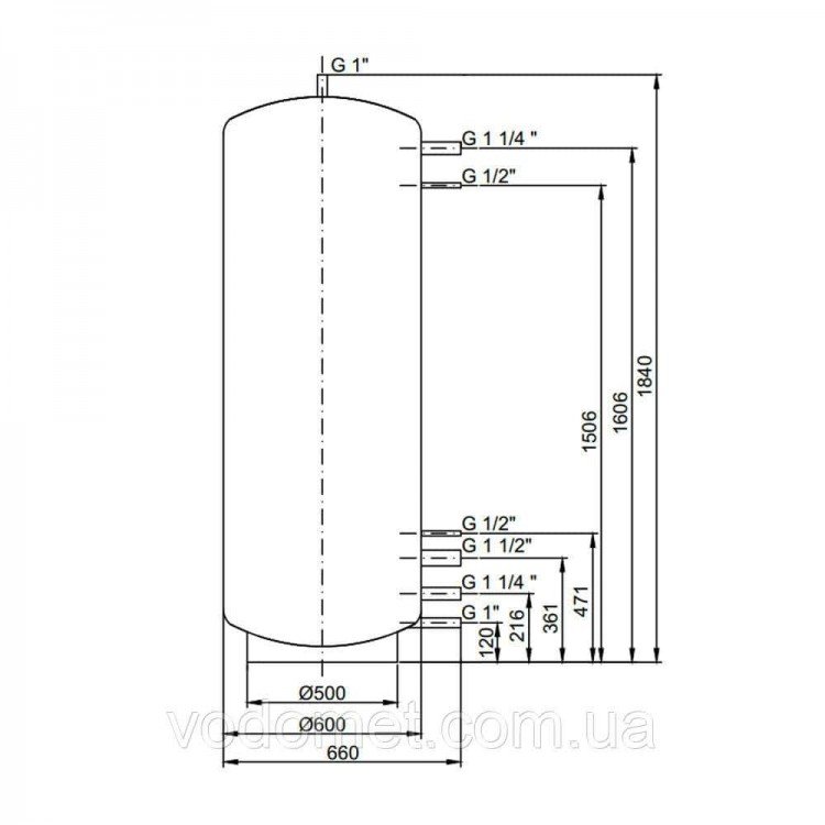 Теплоакумулятор Thermo Alliance TAM-00 500 (без ізоляції) - Thermo Alliance Магазин Водомет - Буферні ємності