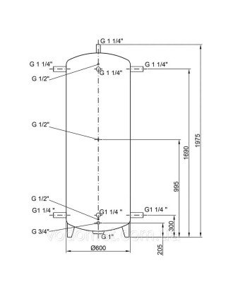 Теплоакумулятор Thermo Alliance TA-ТАМ-00 500 (без ізоляції) Теплоакумулятор Thermo Alliance TA-ТАМ-00 500 (без ізоляції)