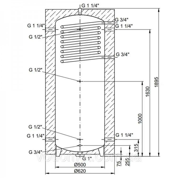 Теплоакумулятор THERMO ALLIANSE TAI-10 500 60 мм - Thermo Alliance Теплоакумулятор THERMO ALLIANSE TAI-10 500 60 мм - Thermo Alliance Магазин Водомет - Буферні ємності