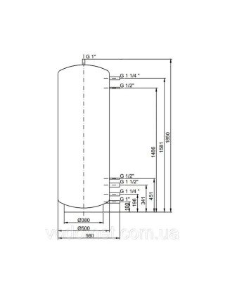 Теплоакумулятор Thermo Alliance TA-ТАМ-00 350 (без ізоляції) Теплоакумулятор Thermo Alliance TA-ТАМ-00 350 (без ізоляції)