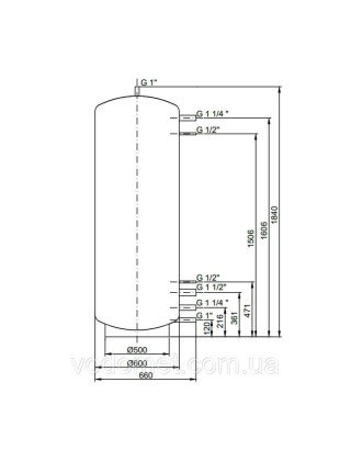Теплоакумулятор Thermo Alliance TAM-00 500 (без ізоляції) Теплоакумулятор Thermo Alliance TAM-00 500 (без ізоляції)
