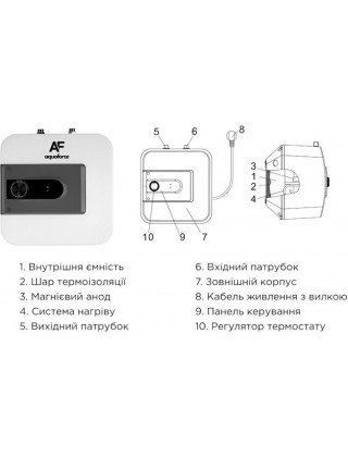 Водонагрівач електричний Aquaforce Duplex 15B, 15 л (під мийку) Водонагрівач електричний Aquaforce Duplex 15B, 15 л (під мийку)