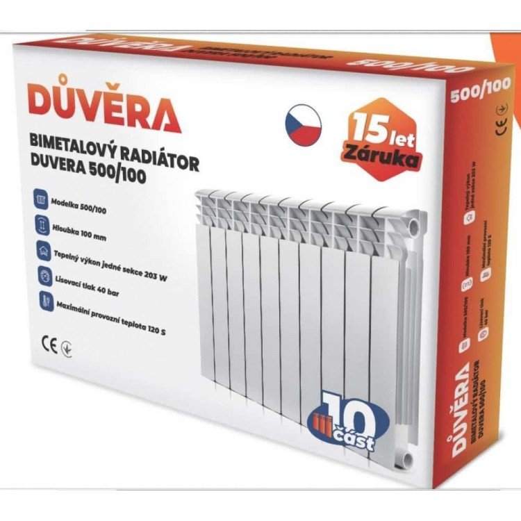 Радіатор біметалевий DUVERA 500/100 (BRD-100) - DUVERA Радіатор біметалевий DUVERA 500/100 (BRD-100) - Магазин Водомет - 2БАЗА