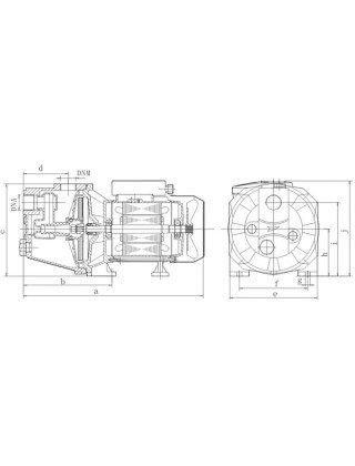 Поверхневий насос JET 130 Н 1,3 kw чавун EuroAqua Поверхневий насос JET 130 Н 1,3 kw чавун EuroAqua