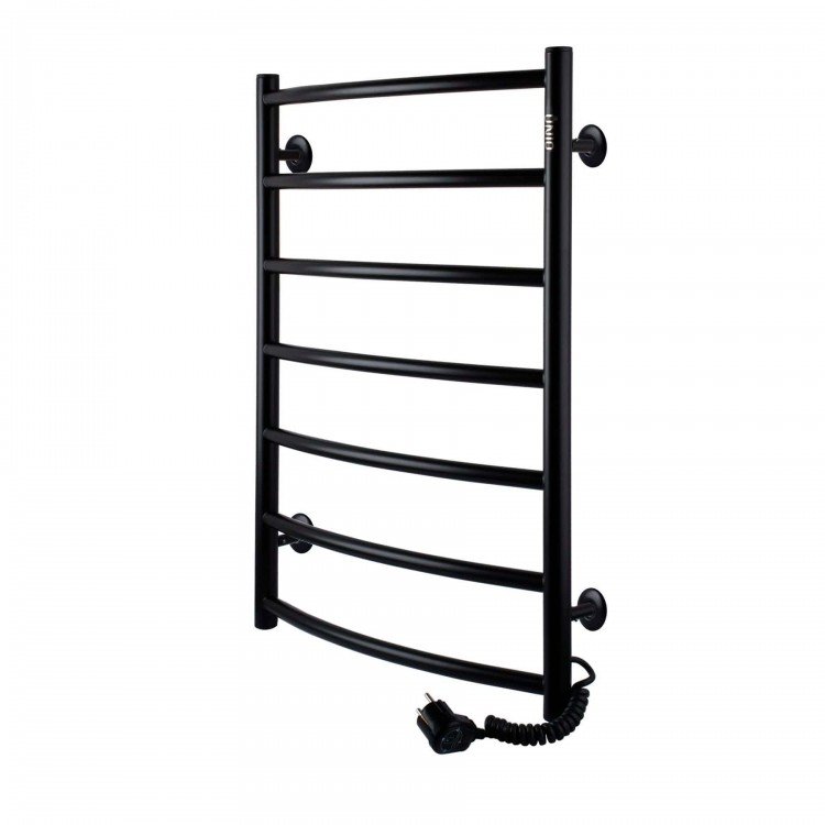 Рушникосушарка UNIO LD ER 700-500-7 BLK Драбинка Дуга електро чорна - UNIO Рушникосушарка UNIO LD ER 700-500-7 BLK Драбинка Дуга електро чорна - UNIO Магазин Водомет - Рушникосушки