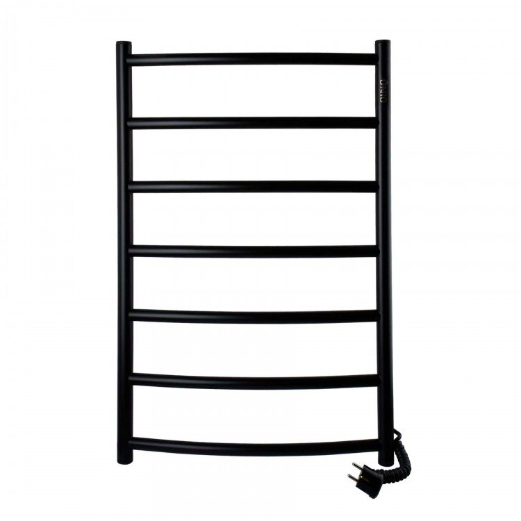 Рушникосушарка UNIO LD ER 700-500-7 BLK Драбинка Дуга електро чорна - UNIO Рушникосушарка UNIO LD ER 700-500-7 BLK Драбинка Дуга електро чорна - UNIO Магазин Водомет - Рушникосушки