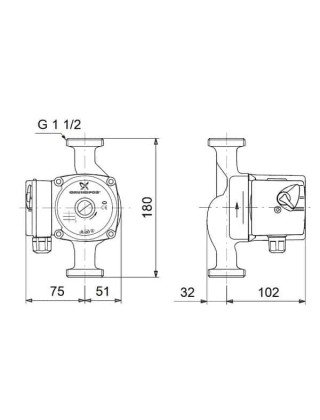 Циркуляційний насос Grundfos UPS 25-40-180 Циркуляційний насос Grundfos UPS 25-40-180