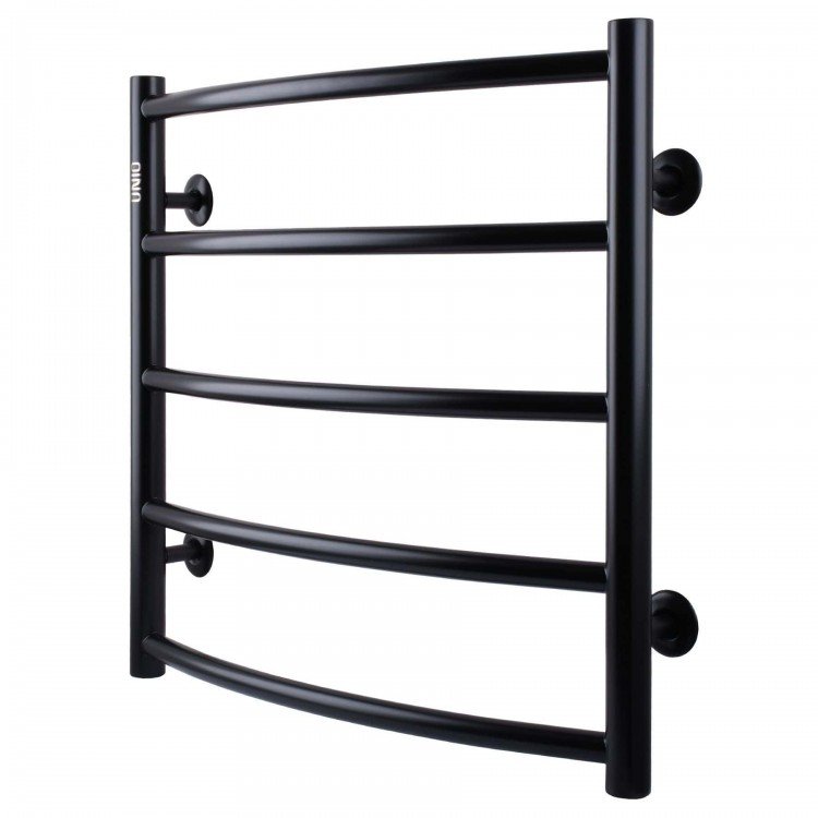 Рушникосушарка UNIO LD W 500-500-5 BLK Драбинка Дуга вода чорна - UNIO Рушникосушарка UNIO LD W 500-500-5 BLK Драбинка Дуга вода чорна - UNIO Магазин Водомет - Рушникосушки