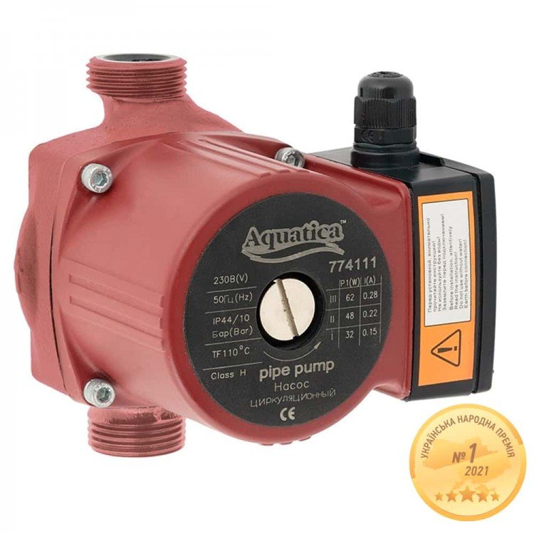 Насос циркуляційний 130Вт Hmax 7м Qmax 87л/хв ?1?" 130мм + гайки ?1" AQUATICA (774139) - Aquatica Насос циркуляційний 130Вт Hmax 7м Qmax 87л/хв ?1?" 130мм + гайки ?1" AQUATICA (774139) - Aquatica Магазин Водомет - Циркуляційні насоси