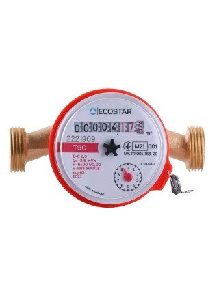 Лічильник гарячої води ECOSTAR DN15 1/2' L110 E-C 2,5 Лічильник гарячої води ECOSTAR DN15 1/2' L110 E-C 2,5