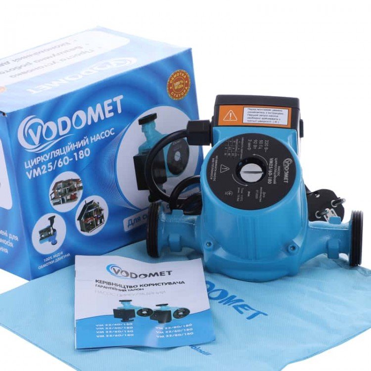 Насос циркуляційний VODOMET VM25 / 60-180 з кабелем, без гайок (VO0004) - Vodomet Магазин Водомет - Циркуляційні насоси