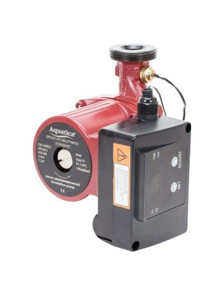 Насос циркуляційний з термодатчиком 65Вт Hmax 4м Qmax 63л/хв Ø1½" 130мм+гайки Ø1" AQUATICA (774013)