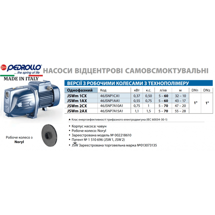 Насосна станція Pedrollo JSWm 1AX 24-CL - Насосна станція Pedrollo JSWm 1AX 24-CL - Магазин Водомет - Насосні станції