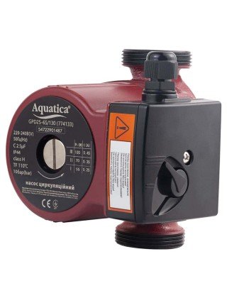 Насос циркуляційний 100Вт Hmax 6м Qmax 75л/хв Ø1½" 130мм+гайки Ø1" AQUATICA (774133) Насос циркуляційний 100Вт Hmax 6м Qmax 75л/хв Ø1½" 130мм+гайки Ø1" AQUATICA (774133)