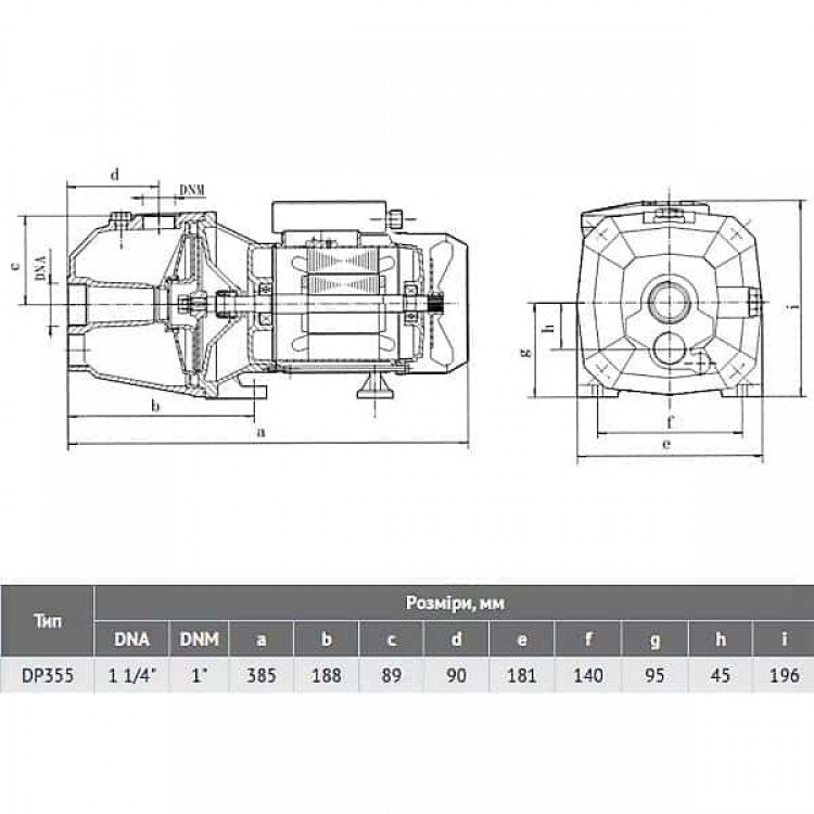 Насос поверхневий Euroaqua DP 355 0,75 кВт чавун - Насос поверхневий Euroaqua DP 355 0,75 кВт чавун - Магазин Водомет - Поверхневі насоси