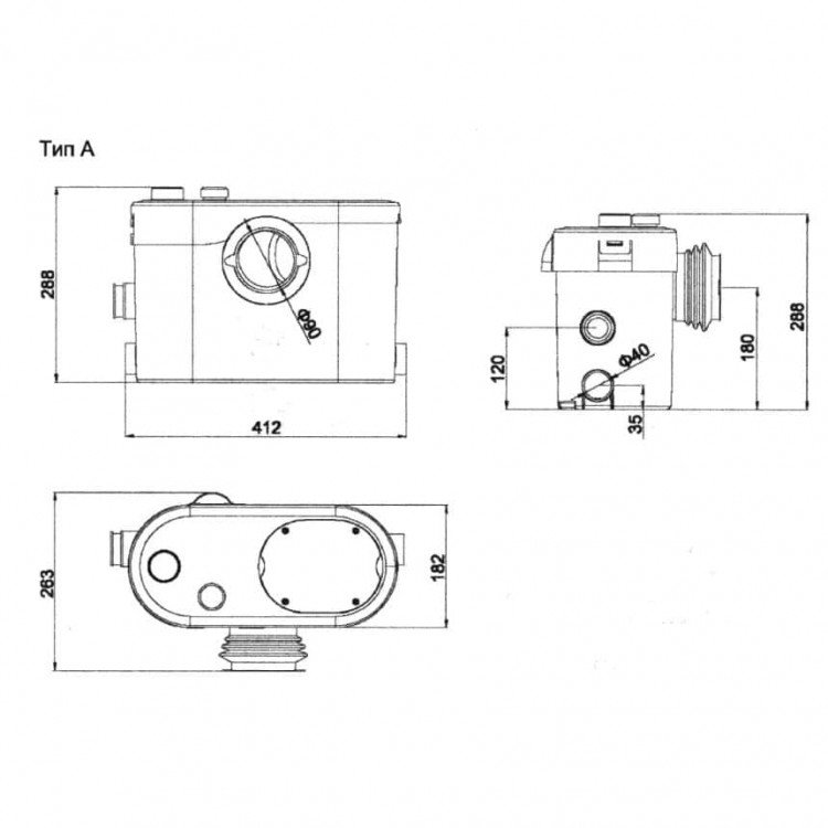 WT 500A SHIMGE станція каналізаційна (0.5кВт, Нmax=9м, Qmax=125л/хв) {1} -  Магазин Водомет - Нові товари