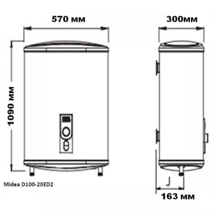 Водонагрівач Midea D100-20ED2(D) - Midea Водонагрівач Midea D100-20ED2(D) - Midea Магазин Водомет - Водонагрівачі пласкі