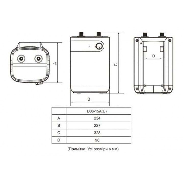 Водонагрівач Midea D06-15A(U) - Midea Водонагрівач Midea D06-15A(U) - Midea Магазин Водомет - З мокрим теном
