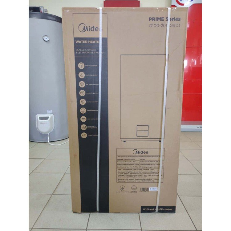 Водонагрівач Midea PRIME Wi-Fi D100-20ED6 (D) - Midea Магазин Водомет - Водонагрівачі пласкі