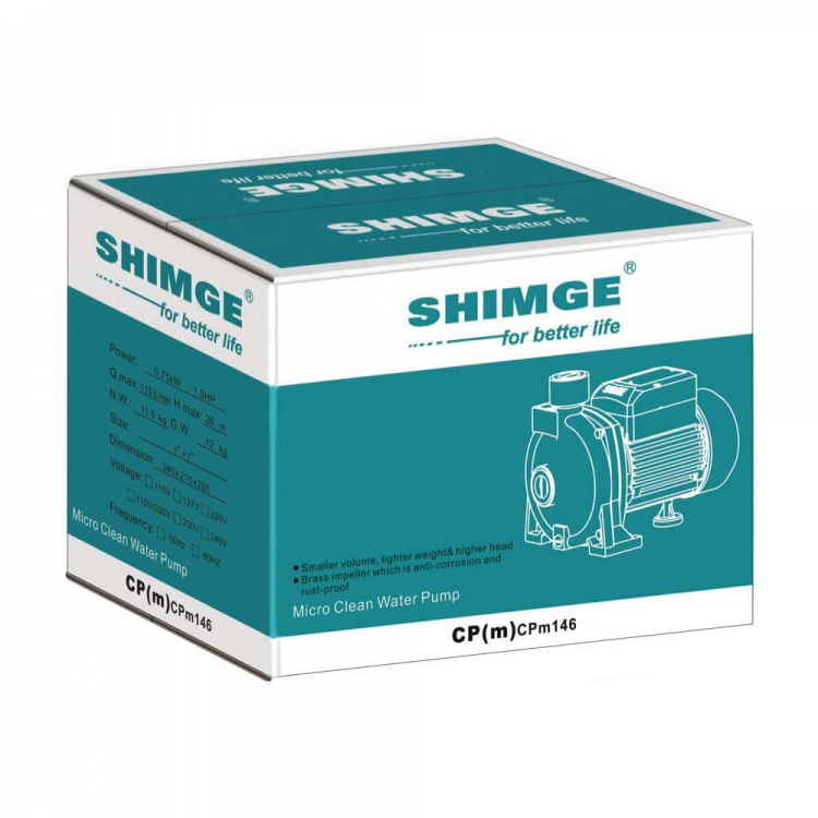 Відцентровий насос SHIMGE CPm190 (1.5 кВт, Нmax 48 м, Qmax 130 л/хв) Відцентровий насос SHIMGE CPm190 (1.5 кВт, Нmax 48 м, Qmax 130 л/хв)