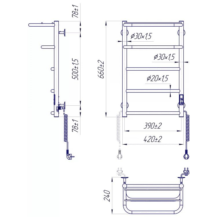 Рушникосушка Hotel-I 650х430 TR K таймер-регулятор Рушникосушка Hotel-I 650х430 TR K таймер-регулятор - Mario Магазин Водомет - Рушникосушки