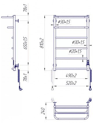 Рушникосушка Hotel-I 800х530 TR K таймер-регулятор Рушникосушка Hotel-I 800х530 TR K таймер-регулятор