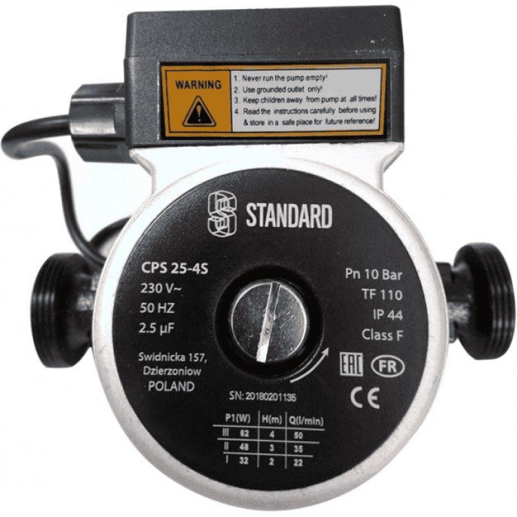 Насос циркуляційний Standart CPS 25-4S 180 для систем опалення та тепла підлога - Standart Циркуляционный насос STANDARD CPS 25-4S - 180 - Магазин Водомет - 1БАЗА