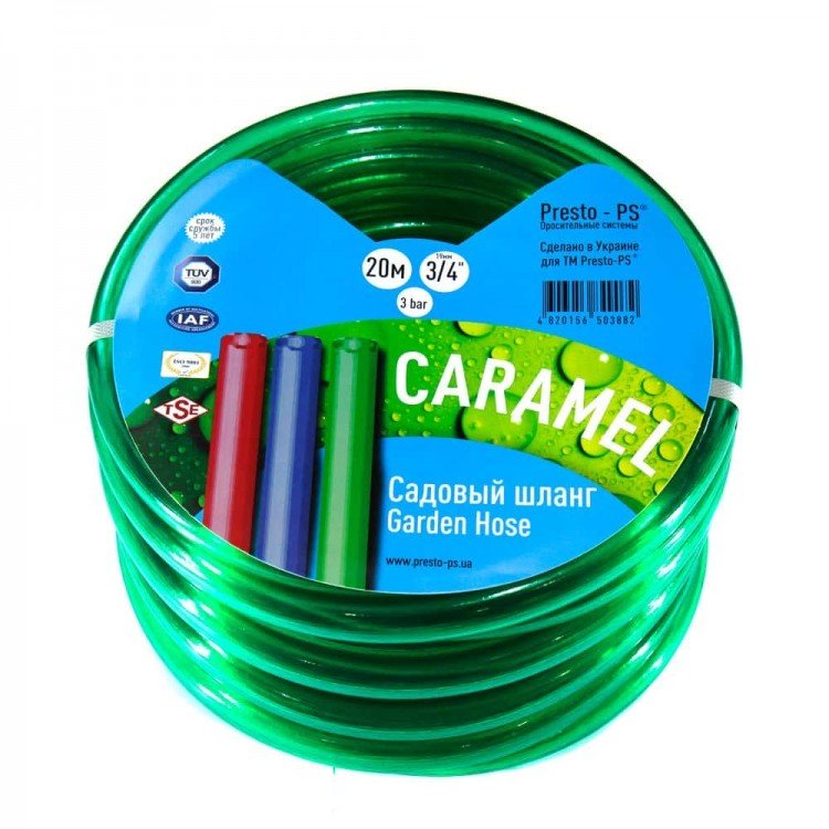 купити Шланг поливальний Presto-PS силікон садовий Caramel (зелений) діаметр 3/4 дюйма, довжина 30 м (CAR-3/4 30) - Presto-PS Водомет в Києві
