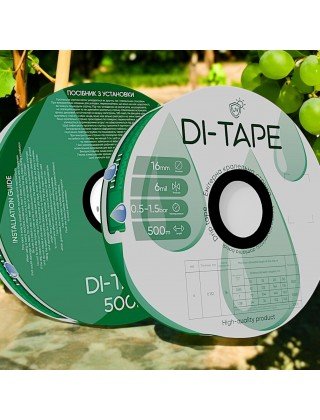 Крапельна стрічка емітерна Di-Tape 8 mil крапельниці через 10 см витрата 1,4 л/год, довжина 500 м (DI-10-8m-500)