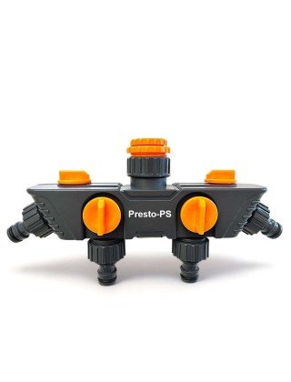 Кран шаровий Presto-PS на 4 виходи з внутрішнім різьбленням 1/2-3/4-1 дюйм (5010) Кран шаровий Presto-PS на 4 виходи з внутрішнім різьбленням 1/2-3/4-1 дюйм (5010)